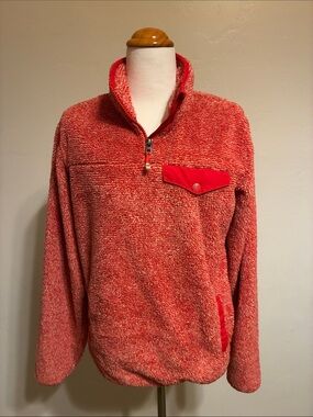 Cinch Women's Red Two-Tone Fleece Pullover Jacket Size Small